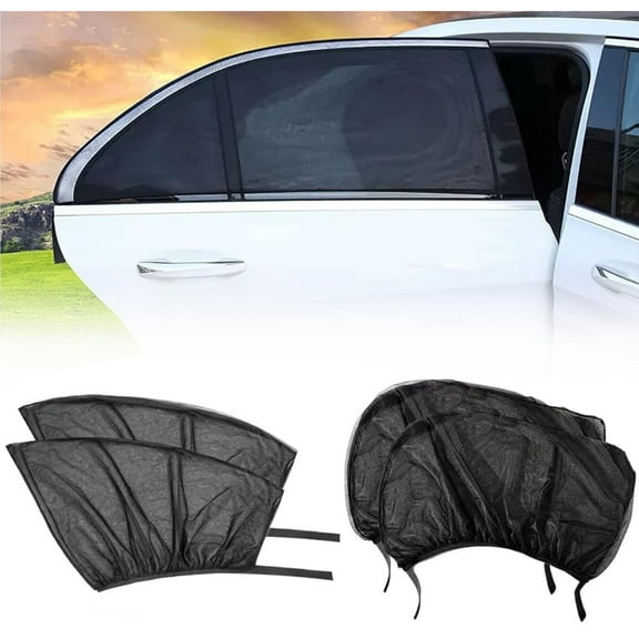 BTideas Car Window Sunshade, 4 Pcs Breathable Mesh Car Window Screen for Truck,SUV,Black