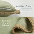 thumbnail image 5 of Phantoscope Set of 2 Soft Farmhouse Decorative Throw Pillow Covers, Burlap Linen Trimmed Tailored Edges Boho Accent Cushions Decor for Couch Sofa, Mint Green, 22x22 Inch, 5 of 9