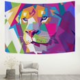 thumbnail image 3 of FREEAMG Tapestry Wall Hanging Modern Colorful Lion Tapestry Decorative Tapestries Wall Art Wall Blanket Bedding Tapestry for Bedroom Living Room Dorm Home Decor 90"x60", 3 of 7