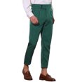 thumbnail image 4 of INSPIRE CHIC Striped Dress Pants for Men's Pleated Front Business Tapered Cropped Trousers 28 Green, 4 of 5