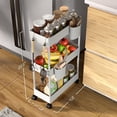 thumbnail image 4 of Timotech Carrito de Almacenamiento Delgado con Ruedas, Carrito Organizador de Ba&ntilde;o de 3 Niveles, Carrito rodante para ba&ntilde;o, Lavander&iacute;a, Cocina, Ideal para Espacios Est, 4 of 7