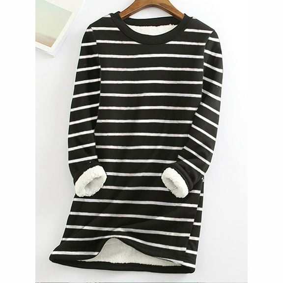 Tejiojio Women Warm Fleece Sherpa Lined Sweatshirt Crewneck Pullover Loungewear Sport tops