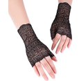 thumbnail image 4 of Guantes de encaje floral sin dedos para mujer Guantes de encaje nupcial hasta la muñeca JAMW Sencillez, 4 of 5