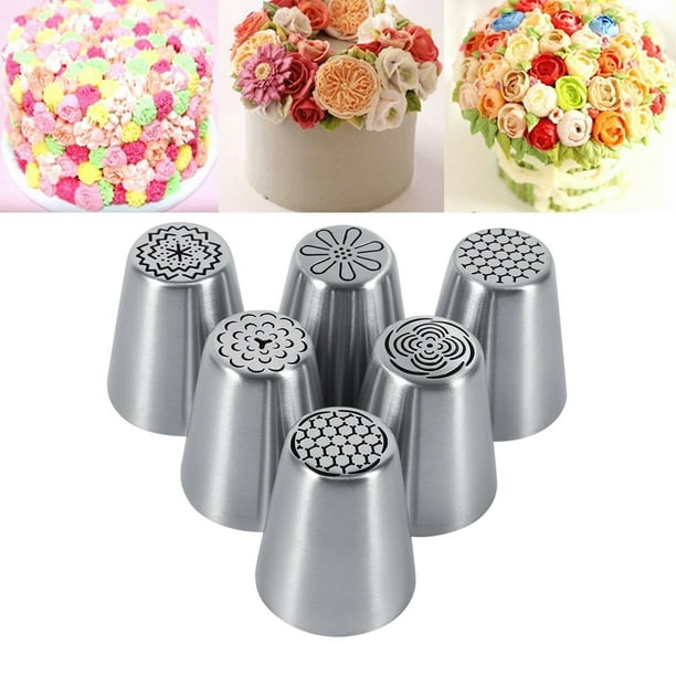 Puntas para decoración de pasteles NikouMX 6 piezas de acero inoxidable para pasteles de flores