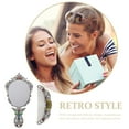 thumbnail image 4 of MasteelfCA 1 Set Metal Vintage Mirror Portable Folding Mirror Handheld Folding Mirror with Comb, 4 of 7