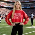 thumbnail image 5 of Gamivast Womens Graphic Sweatshirts Game Day Block Letter Graphic Crew Neck Long Sleeve Cropped Sweatshirts Pullover Tops Casual Athletic Wear Outfits, 5 of 5