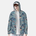 thumbnail image 6 of Rocae Underwater Animals and Flowers Print Breathable Sun Protection Hoodie Quick-Dry Lightweight Long Sleeve Hoodie Unisex Running Sports Shirt Small, 6 of 9