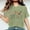 Army Green, variant on Blouses for Women Dressy Casual Women Mother's Day Gift Mom Flower Print Short Sleeve Round Neck T-shirt Pattern Top