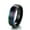Black&Rainbow, variant on 6mm Black Tail Ring for Men Women's Stainelss Steel Gold/Rainbow Color Line Ring