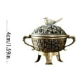 thumbnail image 3 of Antique Style Brass Incense Burner with Bird Lid, Decorative Aromatherapy Holder, Vintage Asian Design, Home Decor Gift, 3 of 5
