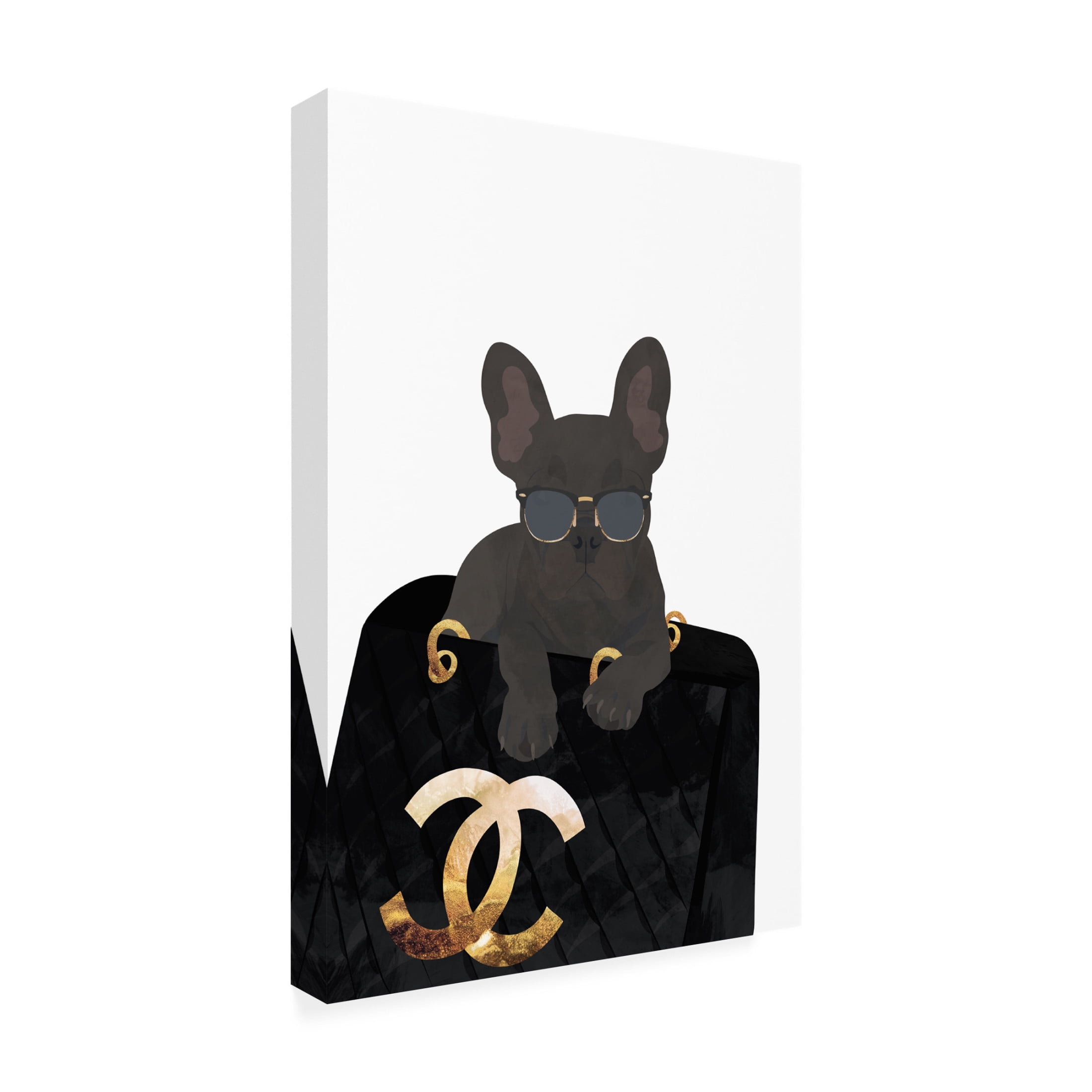 Trademark Fine Art Sarah Manovski  Frenchie in the bag Canvas Wall Art
