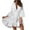 White, variant on Summers Dresses For Women Casual Daily Short Sleeve V-Neck Solid Color Mini Flare Sleeve Dresses for Women Trendy White XXL