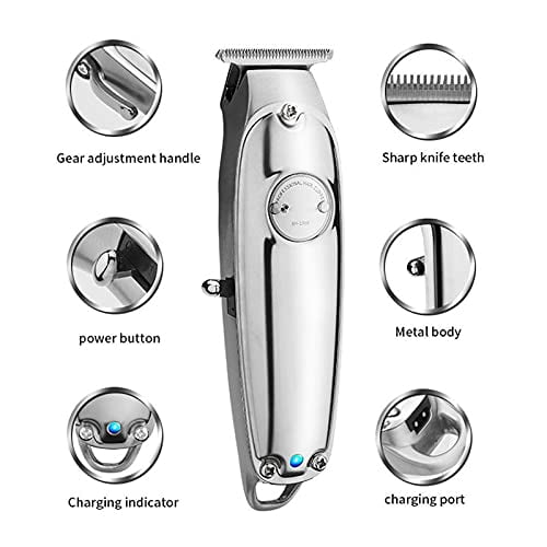 RKXQT Professional Hair Clippers for Men, Metal Electric Hair Clipper USB Rechargeable Haircut Hairdressing Trimmer For Men Adult Razor Professional Barber Shop