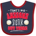thumbnail image 3 of Inktastic That's My Awesome Sister out There with Volleyball Boys or Girls Baby Bib, 3 of 4