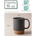 thumbnail image 3 of Coffee Mugs, 15 oz Mug Set of 2, Large Ceramic Coffee Mugs with Cork Bottom and Spill-Proof Lids, Perfect for Mom and Dad, Large Mugs for Coffee, Latte, Tea, Beige, 3 of 5