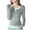 Gray, variant on Zpanxa Women's Fake Two Piece Long Sleeve T-Shirt Layered Look Stretchy Basic Tee Casual Streetwear Outfit