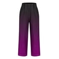 thumbnail image 5 of CheerKidz Straight Pants for Women's High Waist Stretch Casual Button Dress Pants Business Work Ankle Length Trousers with Pockets(Purple#1,M), 5 of 5