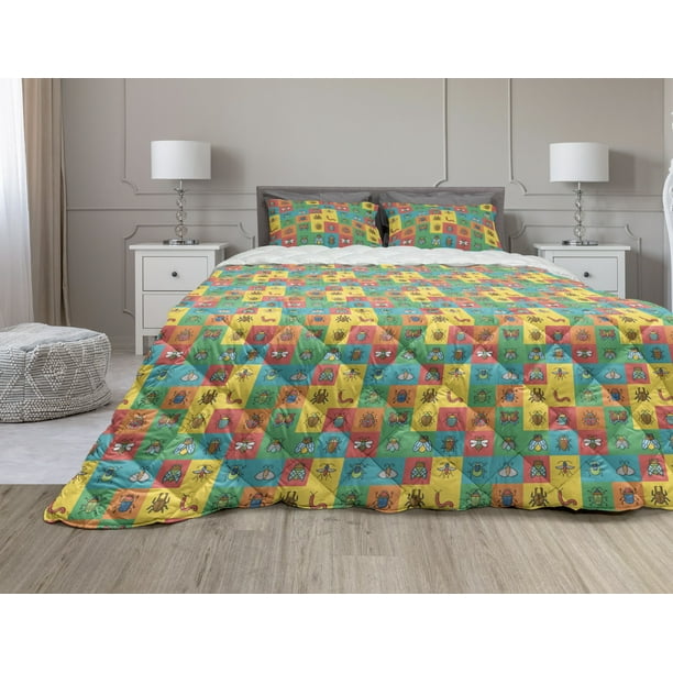 Colorful Comforter Sham Bedding Set, Can Bed Bugs Live In Comforters