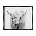 thumbnail image 2 of Stupell Industries Expressive Highland Cattle Monochrome Animal Portrait Photograph Metallic Gold Floating Framed Canvas Print Wall Art, Design by Jennifer Pugh, 2 of 5