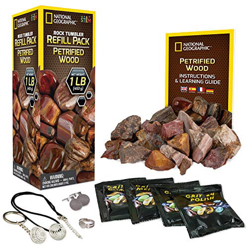 National Geographic Rock Tumbling Polishing Grit Kit for 4 lb Rock Tumblers 