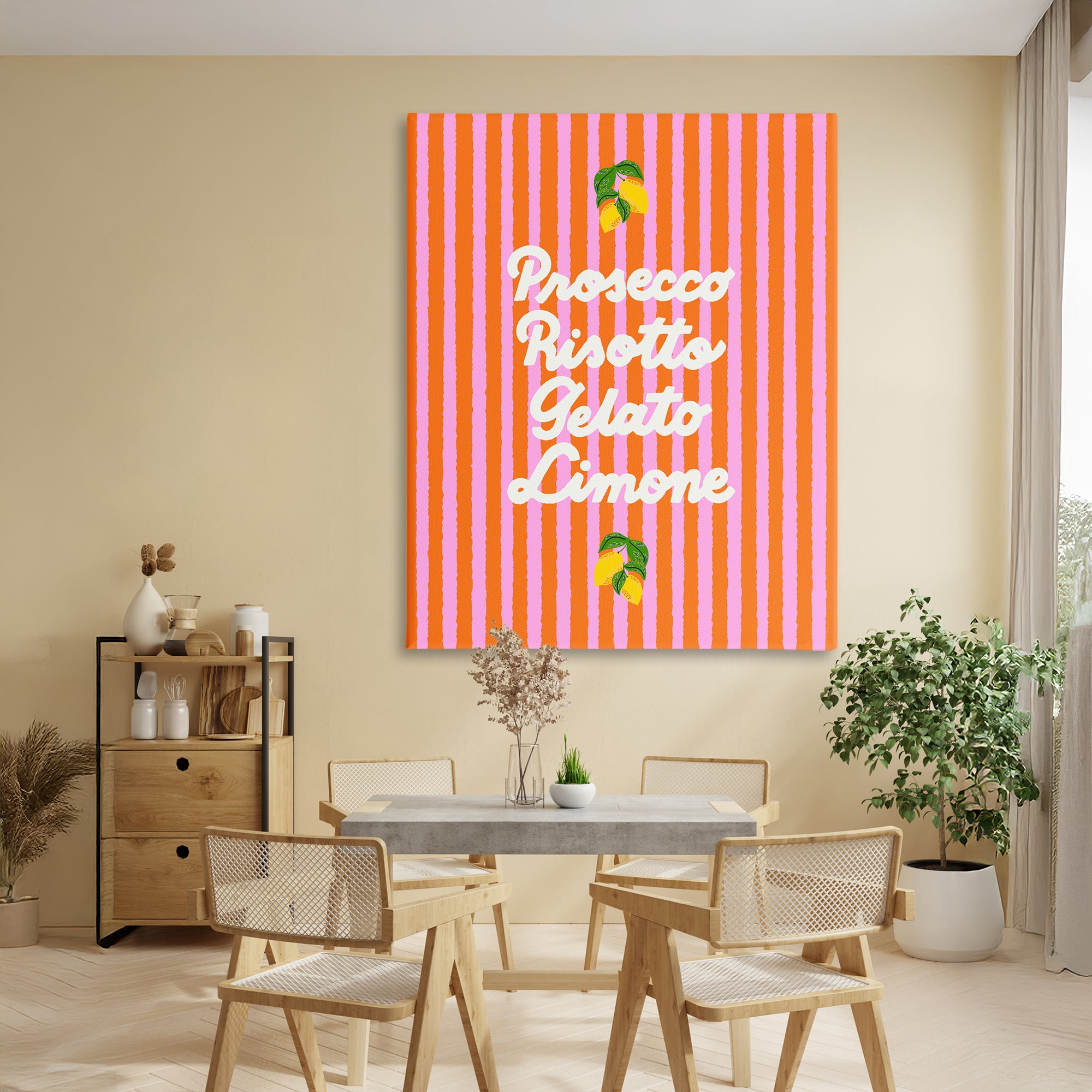 Stupell Industries Italian Enjoyment over Stripes Canvas Wall Art, design by Indira Prieto | IndySign