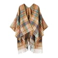 thumbnail image 2 of MSJUHEG Sheer Scarf,Boho Scarf,Scarves for Women Lightweight,Cotton Scarf for Women Lightweight,Floral Scarf for Women,Thickened Knitted Split Scarf Shawl Khaki 1 One Size, 2 of 3