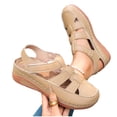 thumbnail image 5 of Samdudou Womens Casual Shoes Closed Toe Fisherman Sandals Cutout Strappy Design Adjustable Hook and Loop Strap Closure Textured Faux Leather Daily Wear Outdoor Summer Footwear, 5 of 9