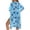 Blue-Starfish, variant on SCRAWLGOD Cat Leaf Print Long Kimono Swimsuit Cover Up Lightweight Quick Dry Swimsuit Coverup Casual Loose Bathing Suit Cover Up for Women