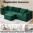 thumbnail image 6 of Vicluke 102" Cloud Couch Sectional, L Shaped Modern Sofa with Ottoman, Comfy Corduroy Fabric Modular Sectional Sofa in a Box, Boneless Couches for Living Room, No Assembly Required (Green), 6 of 8