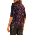 thumbnail image 3 of INSPIRE CHIC Women's Shinny Sequin Open Front Collarless 3/4 Sleeve Velvet Cardigan XS Blue Purple, 3 of 6