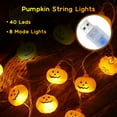 thumbnail image 2 of Qoosea Halloween Pumpkin String Lights, 20FT 40 LED 8 Mode Waterproof Pumpkin String Lights for Outside Decor Camper Party Indoor Bedroom Decorations, 2 of 7