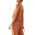 thumbnail image 5 of Biekopu Women's Summer 2 Piece Outfits,Solid Color Cami Tops Elastic Band Wide Leg Pants Set, 5 of 9