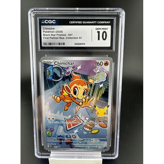Collectible Graded Chimchar 041 Me: Mega Evolution Promo Holo CGC 10 Graded Pokémon Trading Card