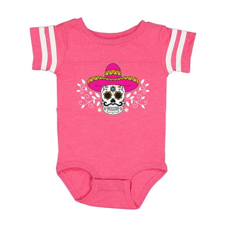 

Inktastic Sugar Skull Illustration with Floral Filigree Cinco De Mayo Gift Baby Boy or Baby Girl Bodysuit