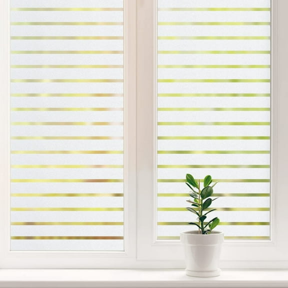 1 Roll Window Privacy Film, 17.7 x 78.7 in Frosted Glass Window Film, Non-Adhesive Static Cling Glass Vinyl, Reusable Heat Blocking Frosting Coverings, Removable Door Stickers for Home Office