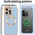 thumbnail image 3 of iPhone 14 Pro Max 6.7" Light Blue Magnetic Case, Cute Love Heart Magsafe, Soft Silicone Bumper, Raised Full Camera Lens Protection, 3 of 12