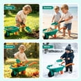 thumbnail image 4 of KOPPOP Kids Gardening Tool Set 7PCS with Wheelbarrow, gardening gifts Lightweight Plastic Short-Handle (28.3") for Garden, Patio, and Outdoor Use, Green, 4 of 6
