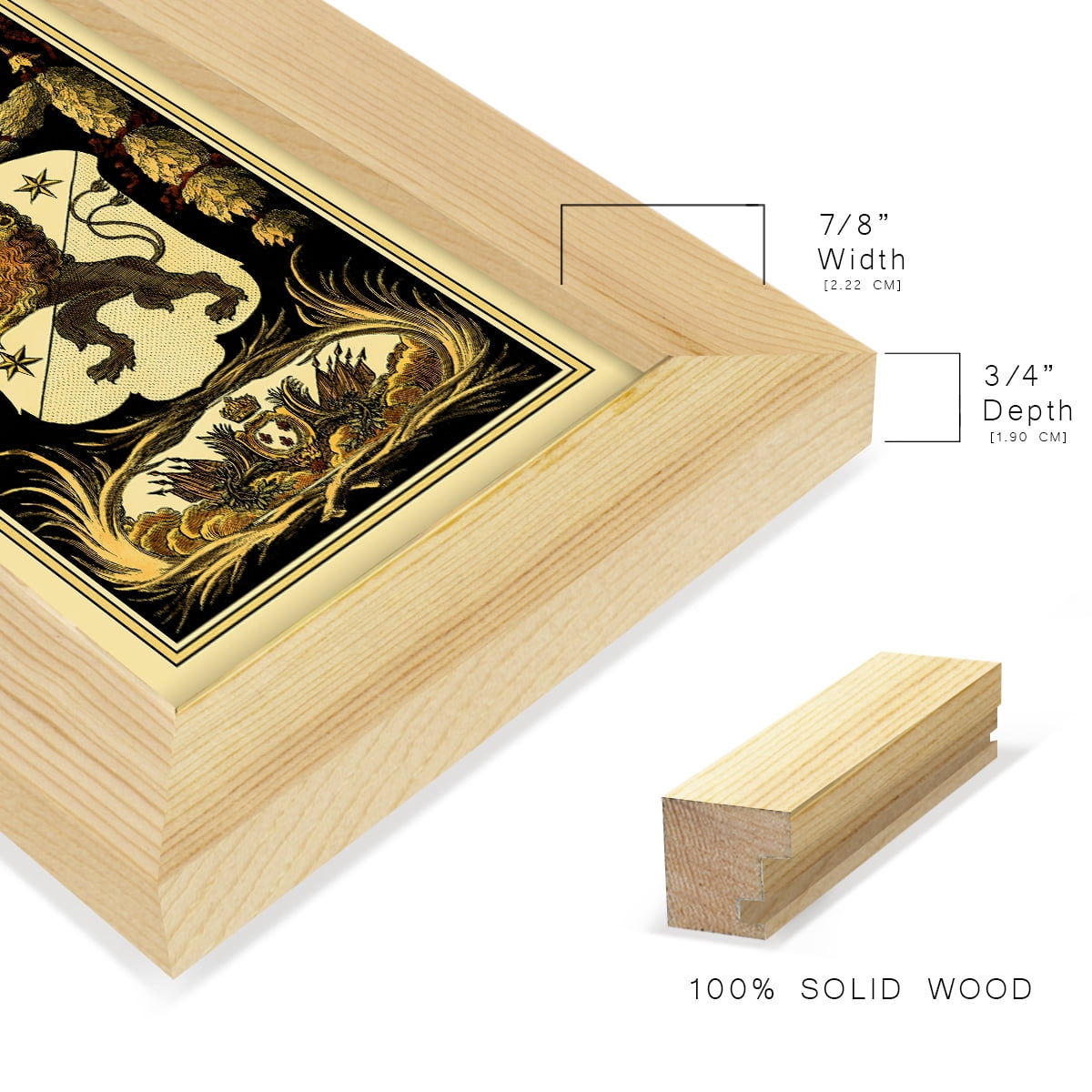 Family Crest III -Framed Print w/glass-Natural Wood