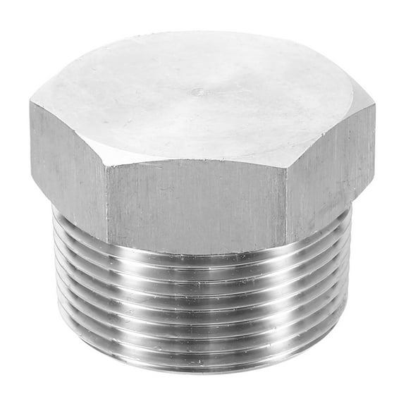 Uxcell 4pcs 304 Stainless Steel Pipe Plug Fitting G1/8 Male Thread Inner Hex Head Cap Hexagonal Head Bung Plugs Fittings with Seal Ring for Air Water Oil Gas Tube