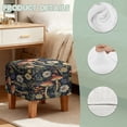 thumbnail image 6 of Jiueut Mushroom Daisy Dragonfly Print Ottoman Slipcover, Folding Square Footstool Cushion with Non Slip Bottom Thick Furniture Protection Universal Fit for Most Footrest Sofa, 6 of 6