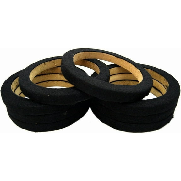 Pipeman's Installation Solution 8" MDF Wood Speaker Mounting Spacer Rings Black Carpet Car Audio 4 Pairs