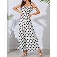 thumbnail image 2 of Lovito Women's Casual Polka Dot Spaghetti Strap Wide Leg Jumpsuit For Daily, 2 of 7