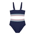 thumbnail image 5 of Bikini Sets for Women 2 Piece High Waisted Tummy Control Knot Twist Cut out Color Block Bathing Suit Bikinis, 5 of 5
