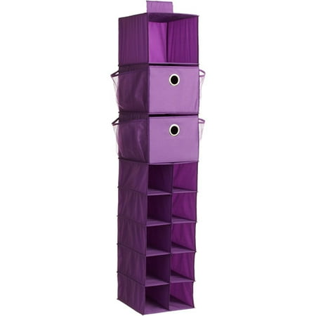 13 Shelf Organizer and 2 Pack Drawers, Purple