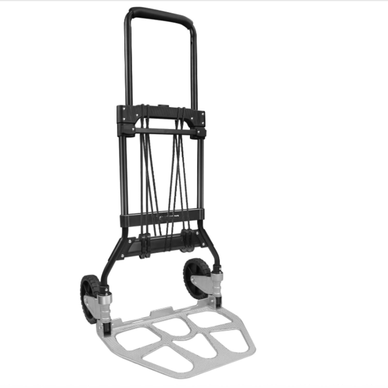 Dolly Cart and Folding Hand Truck，Heavy Duty 331lb Capacity Dolly for Moving，Aluminum Wheel Bracket and Steel Tube，Foldable Hand Truck with Anti-Slip Silent Wheels for Indoor/Outdoor Moving