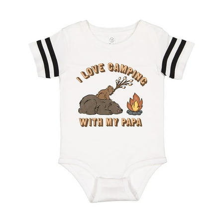 

Inktastic I Love Camping With My Papa Gift Baby Boy or Baby Girl Bodysuit