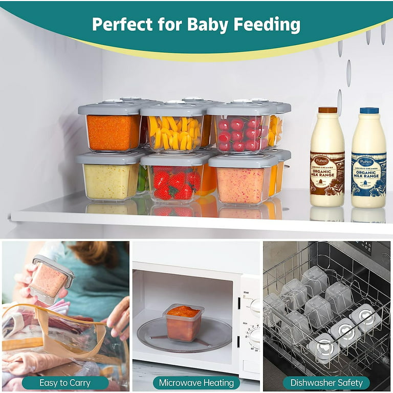 Silicone Food Storage Containers With Lids For Baby Food, Fruits