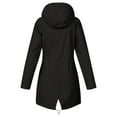 thumbnail image 2 of Homenesgenics Rain Jacket Women Lightweight Hooded Plus Size Plus Size Raincoat Women Long Hooded Trench Lined Windbreaker Travel Jacket Outdoor Hooded Jackets Black XXXL, 2 of 3