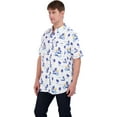thumbnail image 3 of Club Room Mens Jack Linen Blend Tropical Print Button-Down Shirt White S, 3 of 4
