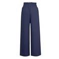 thumbnail image 5 of Tittly Wide Leg Pants Woman Baggy Pants Linen Pants Women Summer Wide Leg Pants Drawstring Elastic Waist Pants High Waisted Pants Casual Beach Trousers Comfy Pants Women Sweatpants Women Dark Blue S, 5 of 5